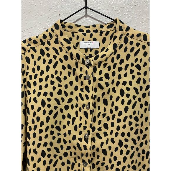 UNTUCKit Long Sleeve Leopard Print Top Women's Size 4 - Picture 2 of 9